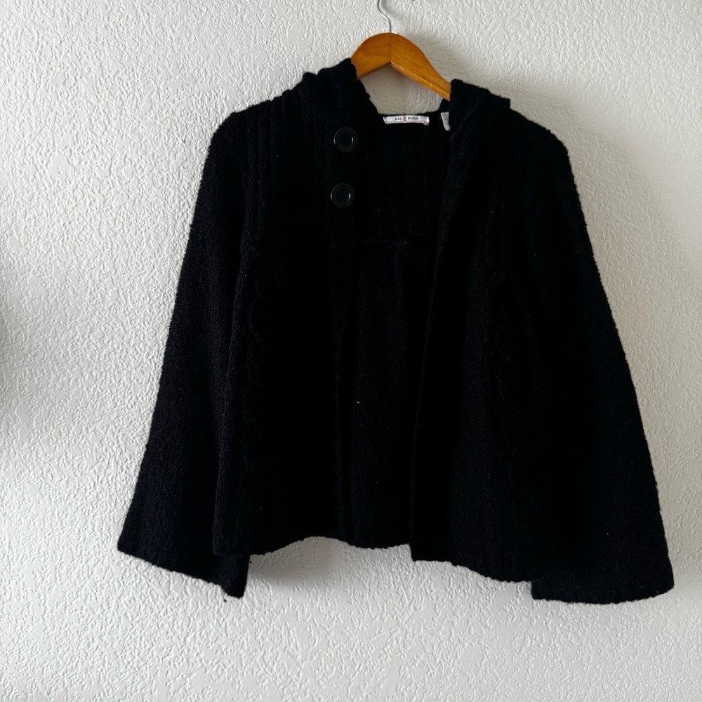 BILL BLASS Nubby Bell Sleeve Hooded Cardigan Vintage